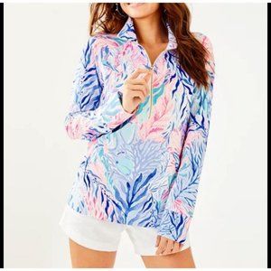 Lilly Pulitzer UPF 50+ Skipper Popover - Kaleidoscope Coral - NWT